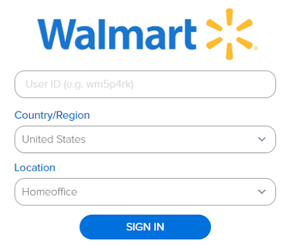 Walmart GTA portal login page
